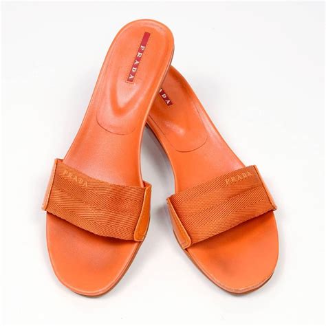 Women's Orange Prada Shoes .